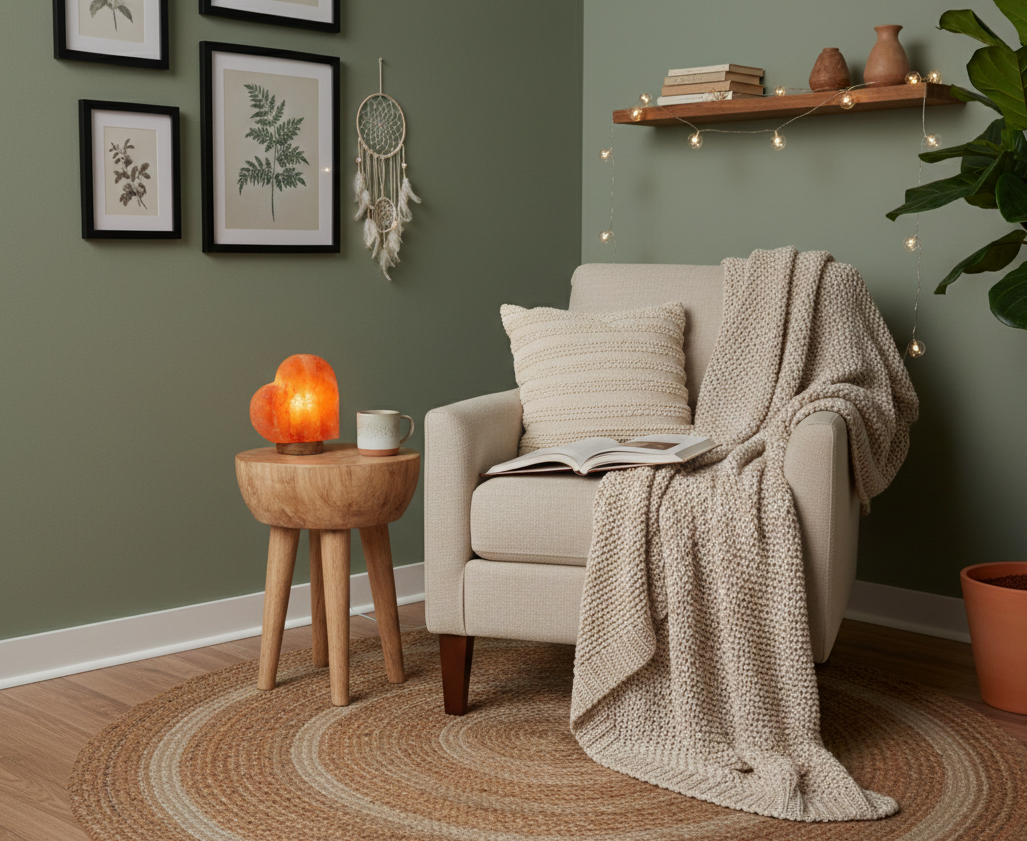 Lampa Solna Himalajska SERCE naturalny jonizator prezent spa ciepłe światło - obrazek 4