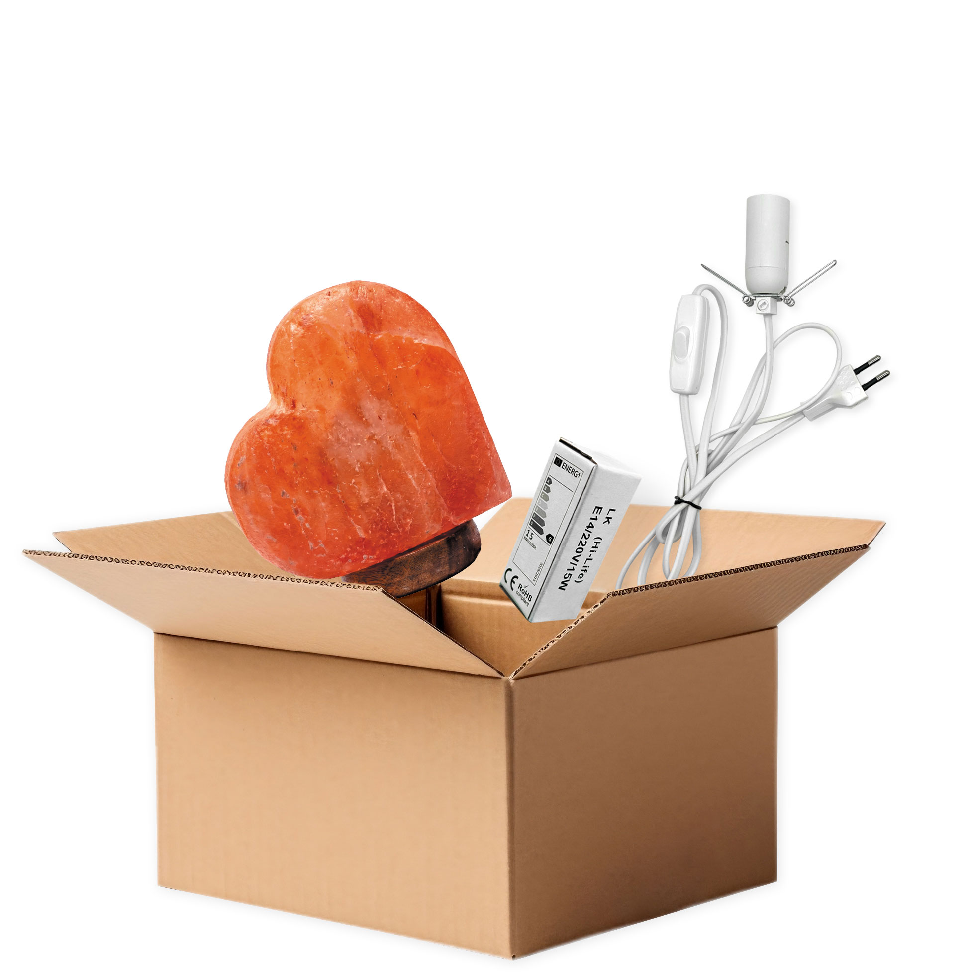 Lampa Solna Himalajska SERCE naturalny jonizator prezent spa ciepłe światło - obrazek 8