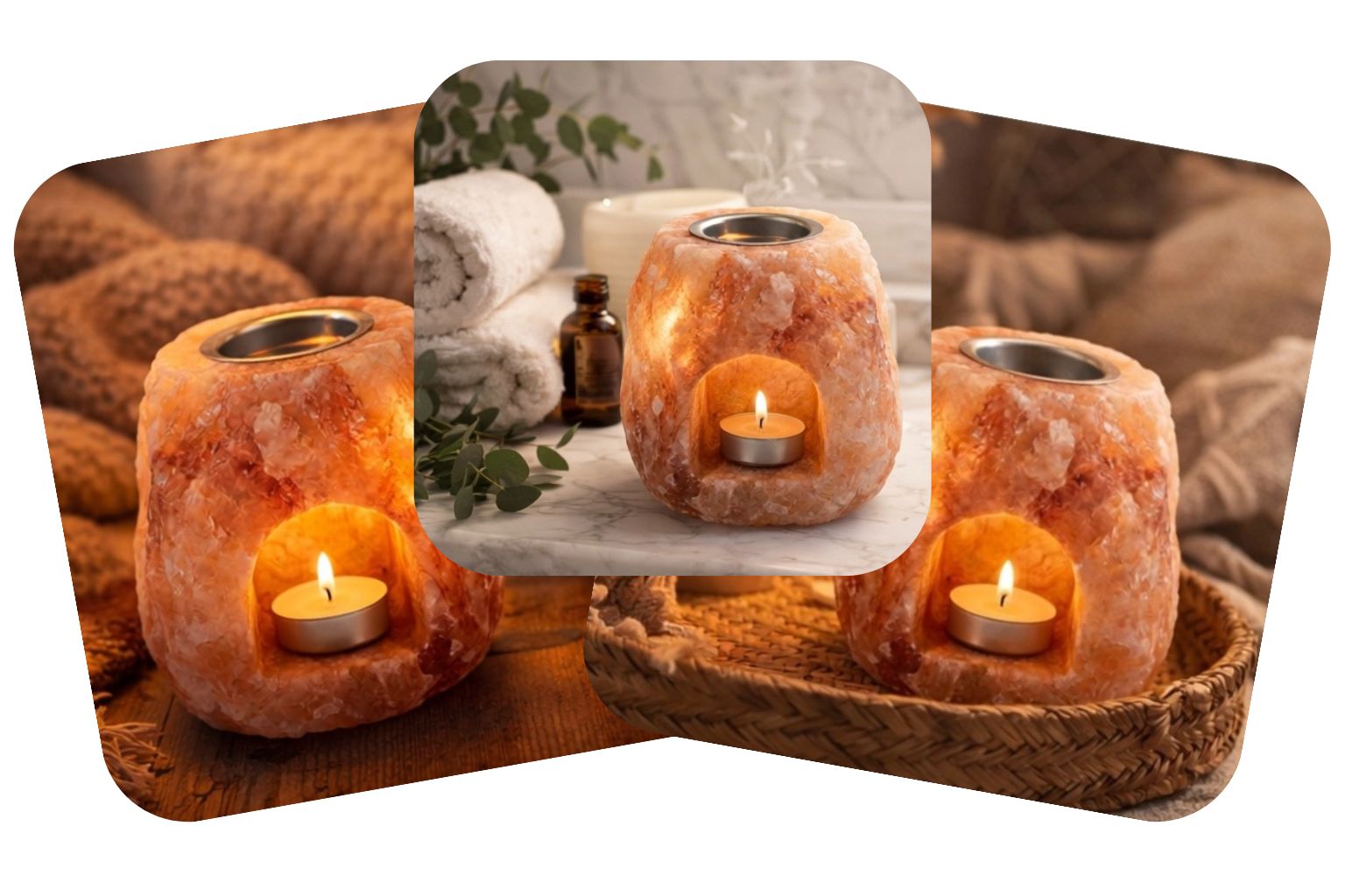 NATURALNY KOMINEK Z SOLI Himalajskiej podgrzewacz + olejek eteryczny GRATIS - obrazek 3