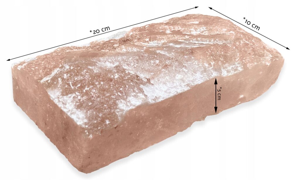 CEGŁA SOLNA HIMALAJSKA 20X10X5 jednostronnie ŁUPANA DO GROTY SOLNEJ SAUNY - obrazek 7
