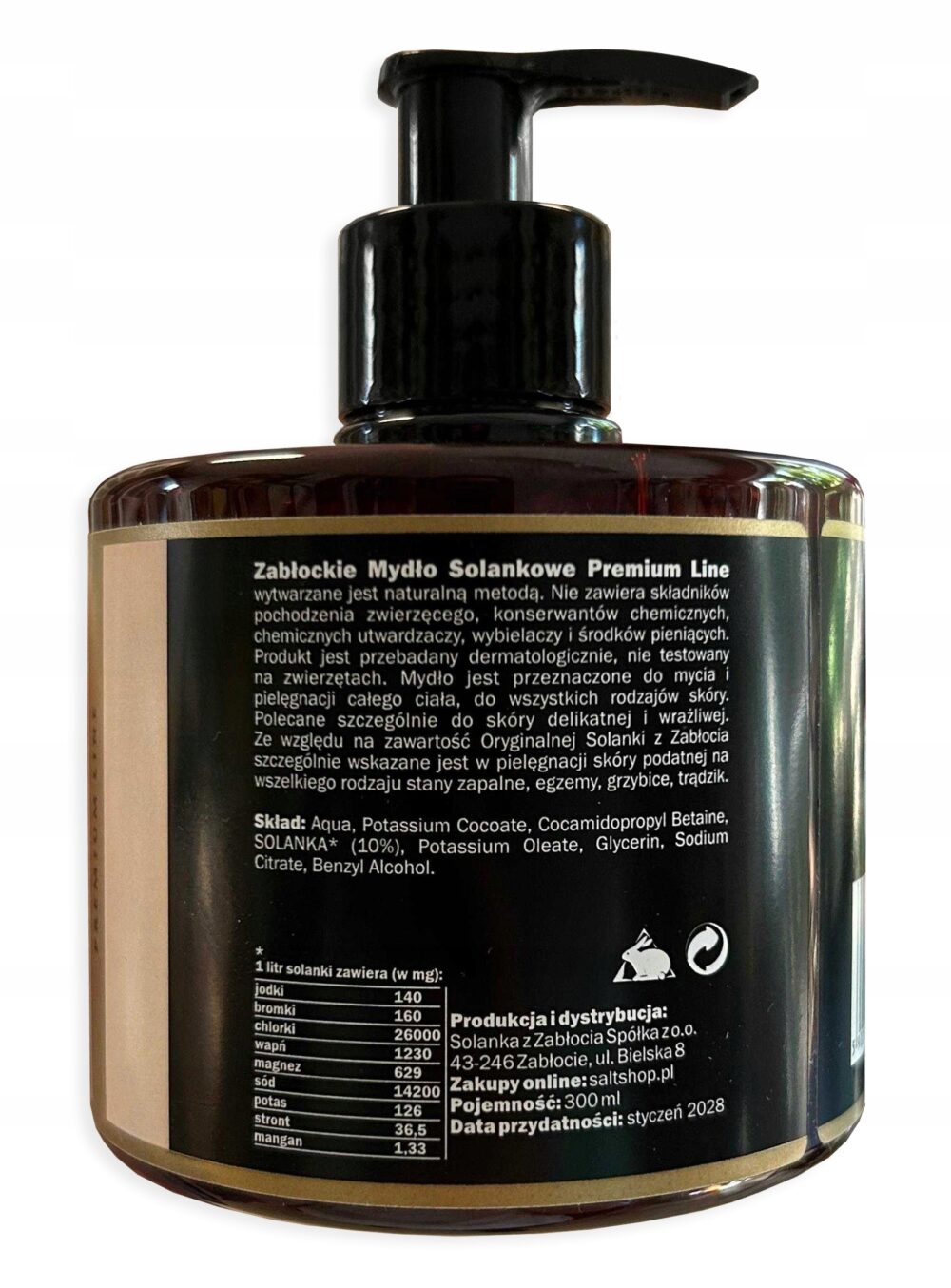 ZABŁOCKIE MYDŁO SOLANKOWE W PŁYNIE NATURALNE 300ml - obrazek 4