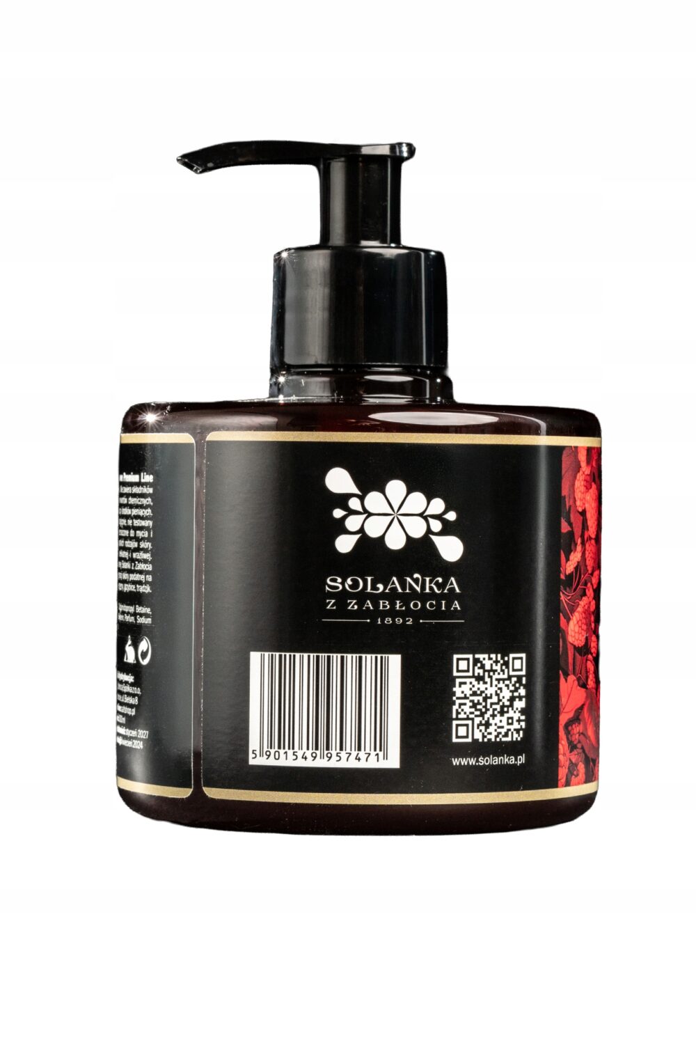 ZABŁOCKIE MYDŁO SOLANKOWE W PŁYNIE SOCZYSTA MALINA 300ml - obrazek 3
