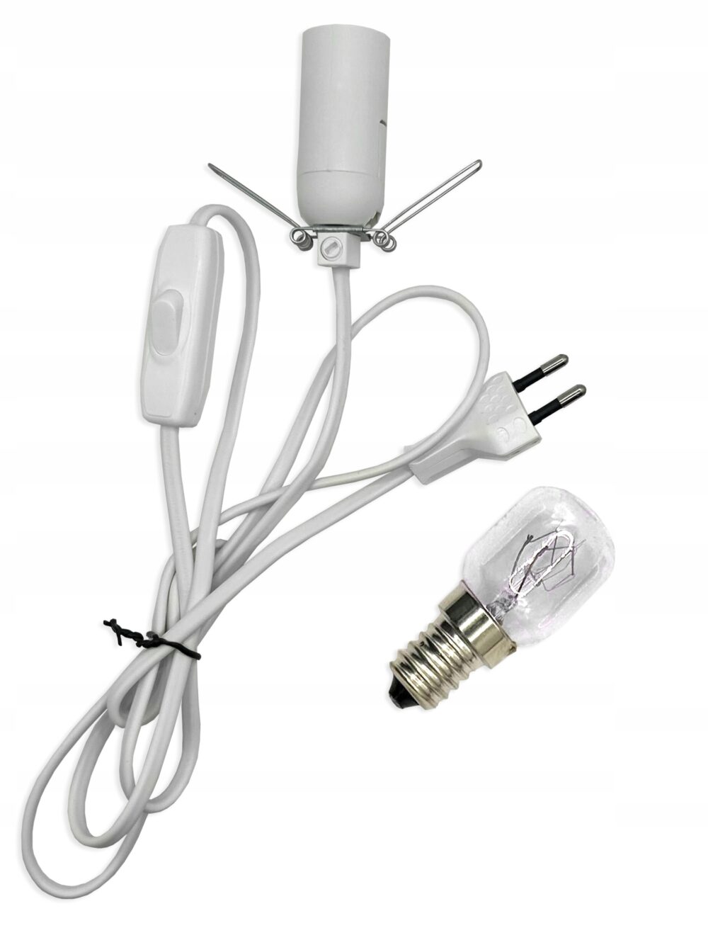 Kabel zasilający do lampy solnej E14 z żarówką 15W DŁUGI, BIAŁY - obrazek 6