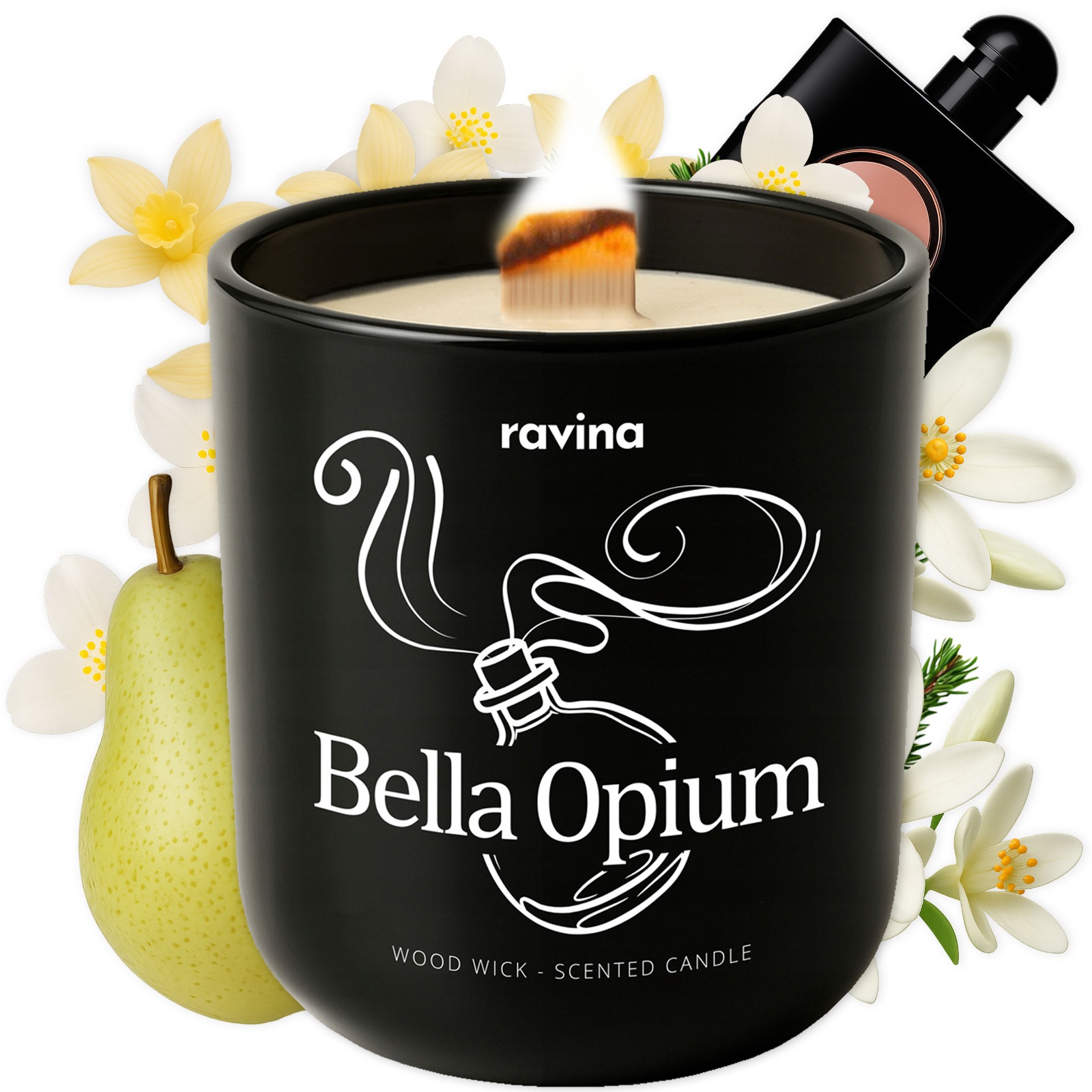 Świeca tradycyjna sojowa naturalna B Opium Ravina na prezent - obrazek 2