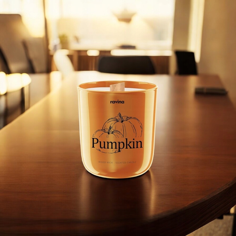 Sojowa świeca zapachowa w szkle, Pumpkin 175g dynia jesienna prezent - obrazek 6