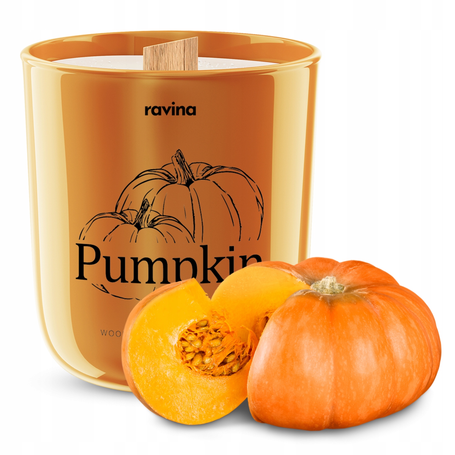Sojowa świeca zapachowa w szkle, Pumpkin 175g dynia jesienna prezent - obrazek 3