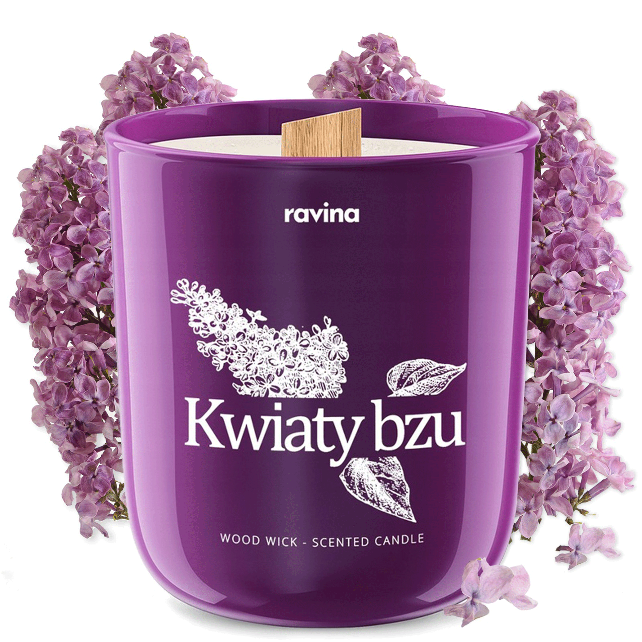 Świeca zapachowa sojowa naturalna zapach kwiatowy Bzu Bez na prezent