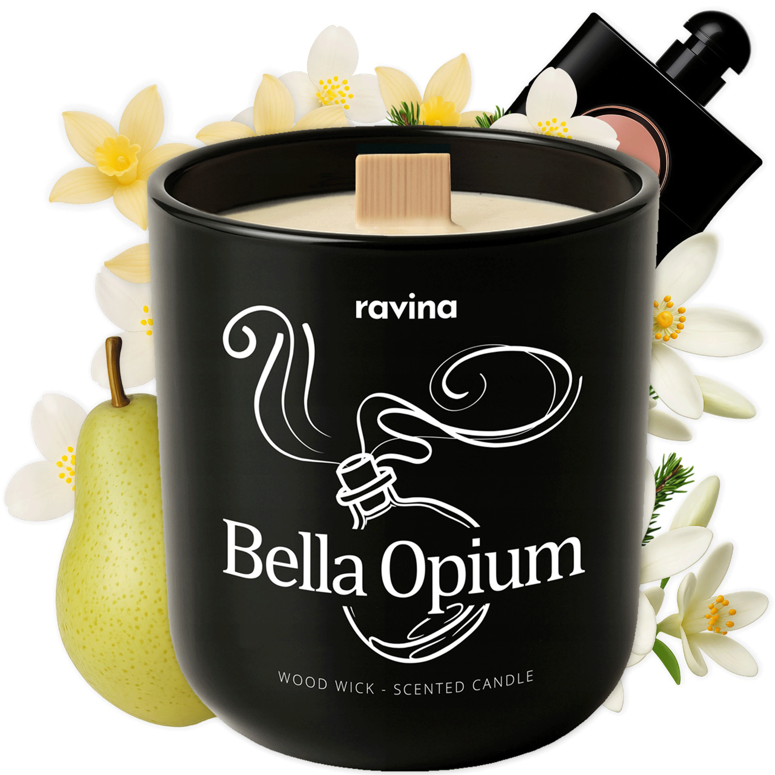 Świeca tradycyjna sojowa naturalna B Opium Ravina na prezent