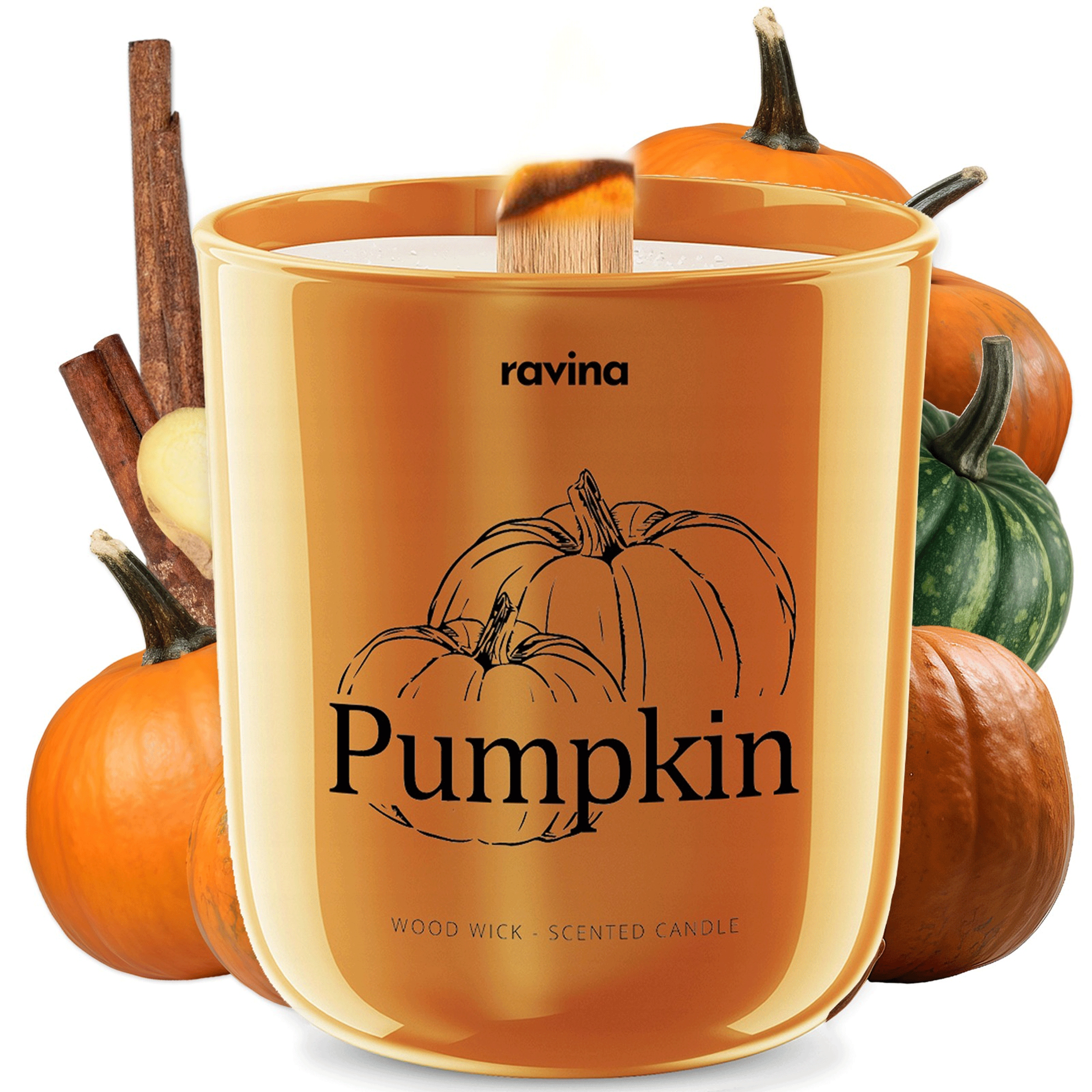 Sojowa świeca zapachowa w szkle, Pumpkin 175g dynia jesienna prezent - obrazek 2