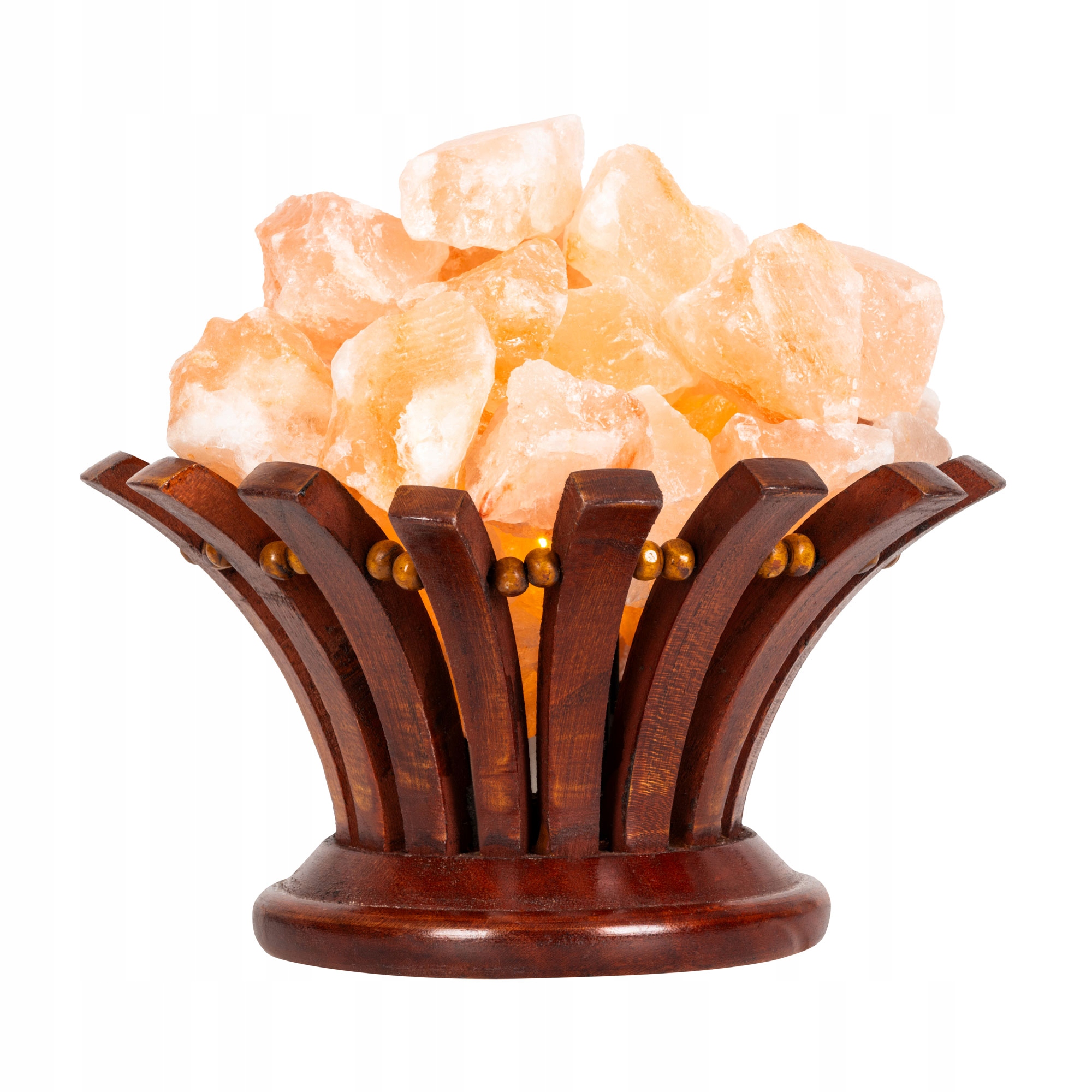 Lampa solna himalajska drewniana misa kosz