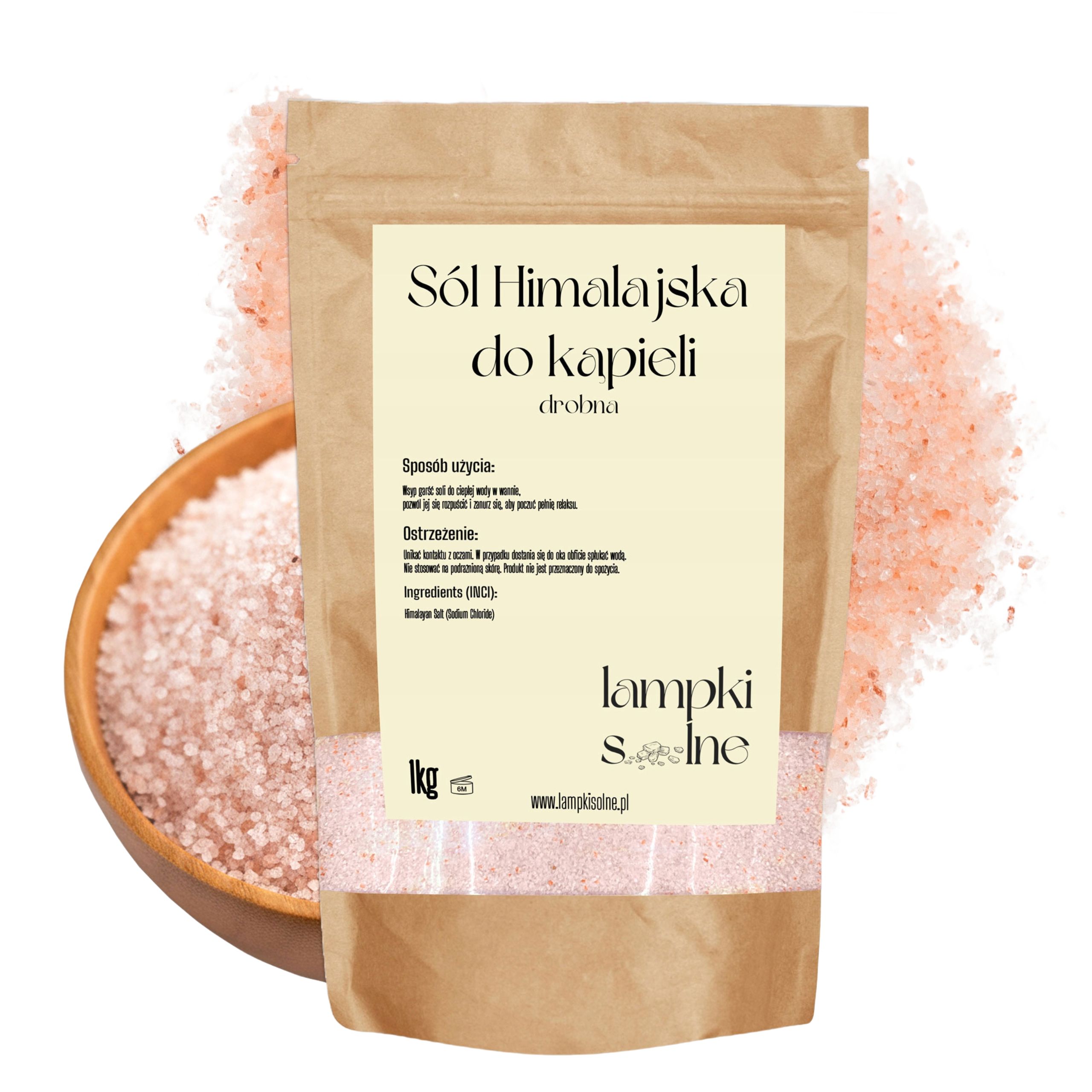 Sól Himalajska do Kąpieli Drobnoziarnista 1kg Naturalna Certyfikowana - obrazek 2