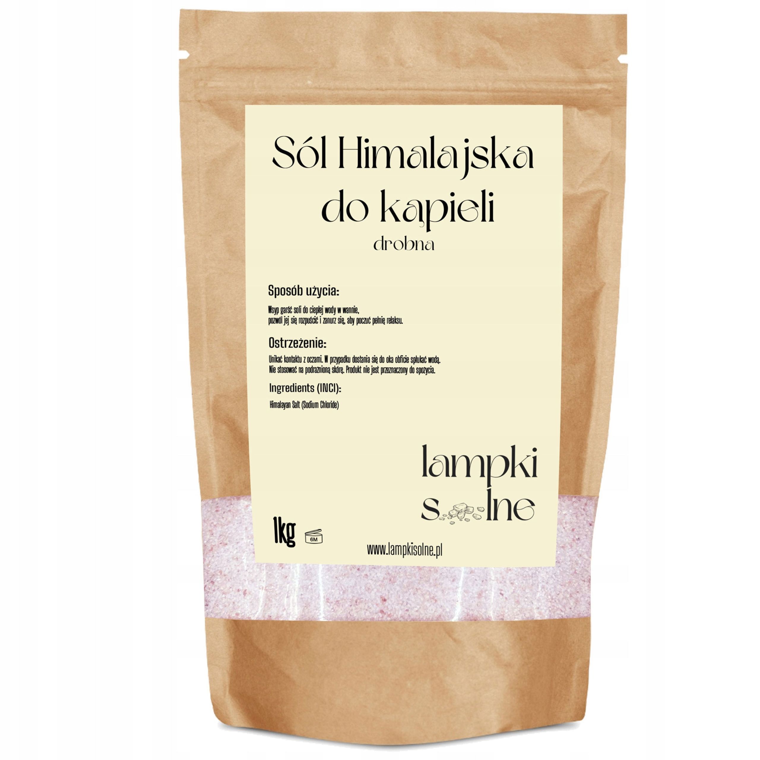 Sól Himalajska do Kąpieli Drobnoziarnista 1kg Naturalna Certyfikowana